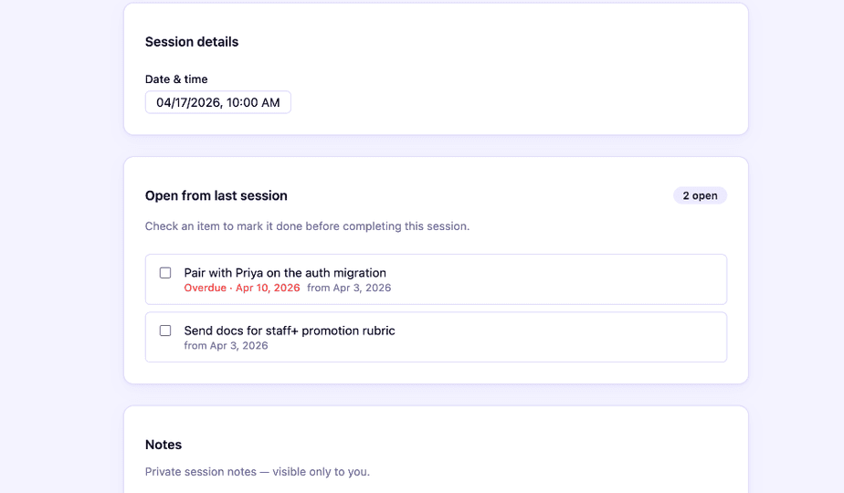 EMpath AI-assisted one on one notes workflow for managers